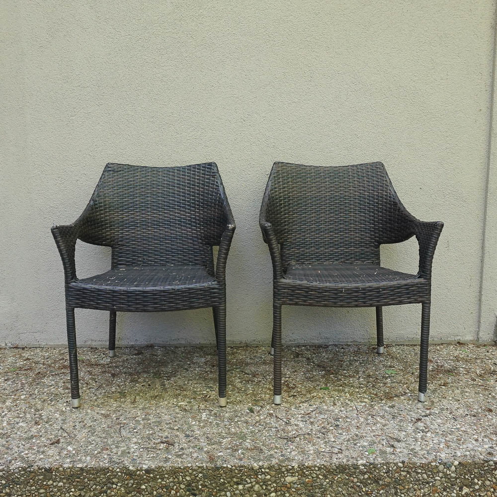 Outdoor Wicker Arm Chairs