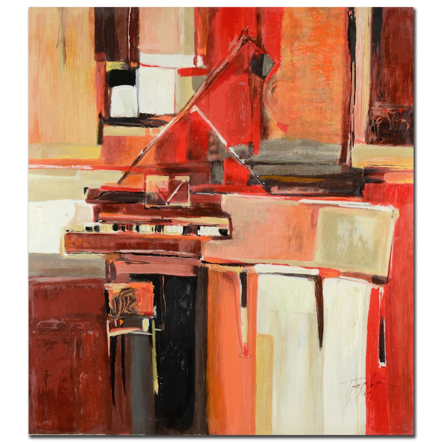 Yuri Tremler Signed Limited Edition Serigraph "Piano in Red"