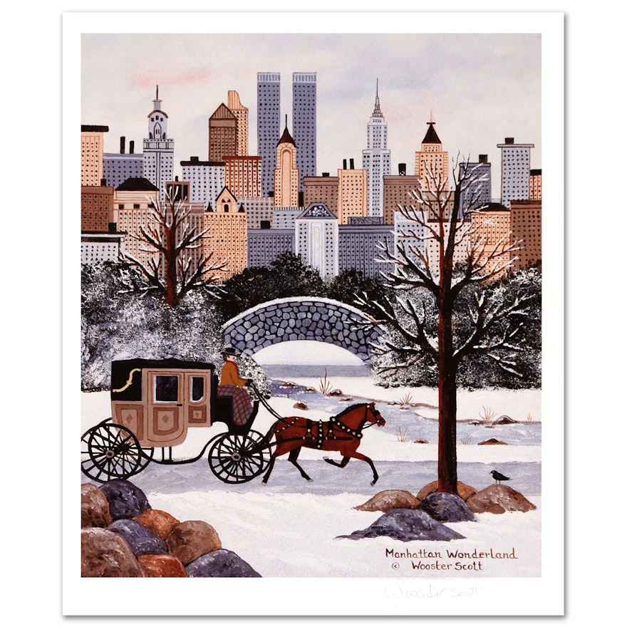 Jane Wooster Scott Limited Edition Lithograph "Manhattan Wonderland"