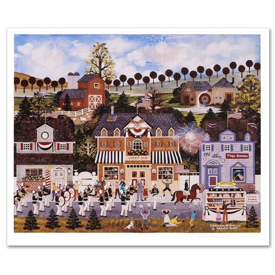 Jane Wooster Scott Limited Edition Lithograph "Celebration of America"