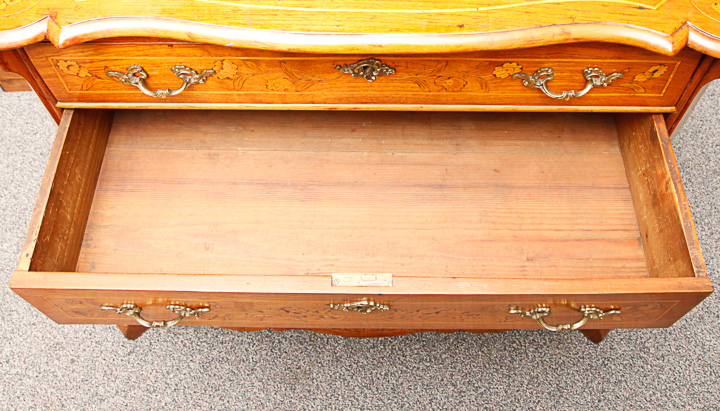 Antique Chest of Drawers with Ornate Dutch Marquetry Inlay