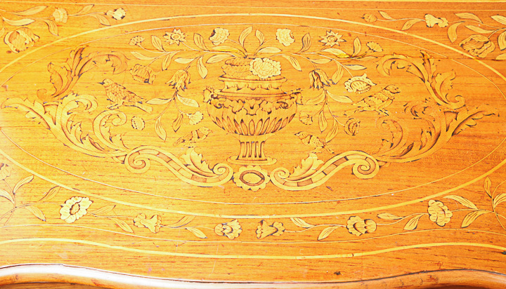 Antique Chest of Drawers with Ornate Dutch Marquetry Inlay