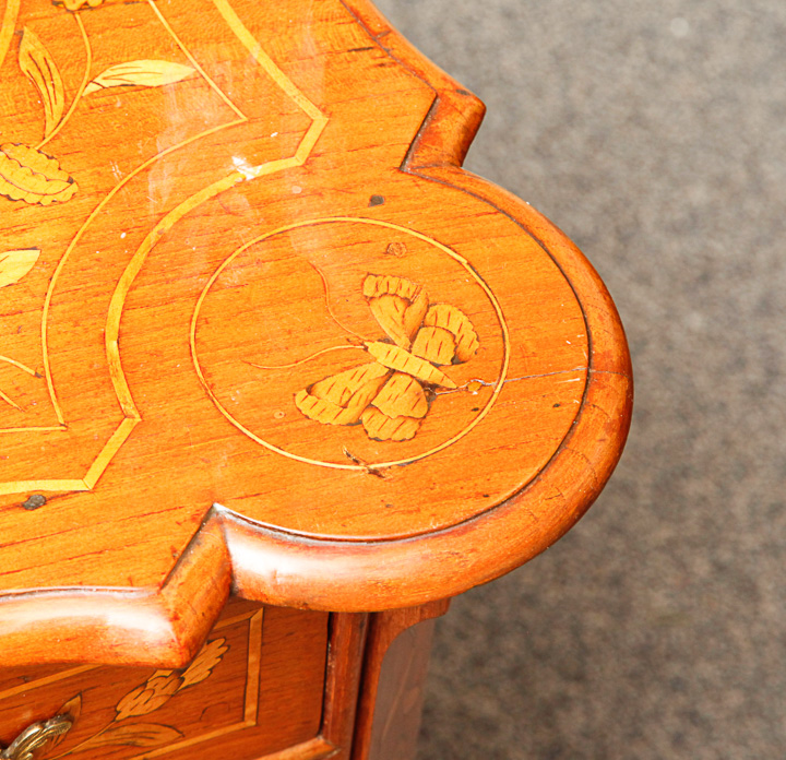 Antique Chest of Drawers with Ornate Dutch Marquetry Inlay