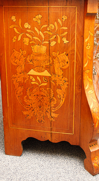 Antique Chest of Drawers with Ornate Dutch Marquetry Inlay