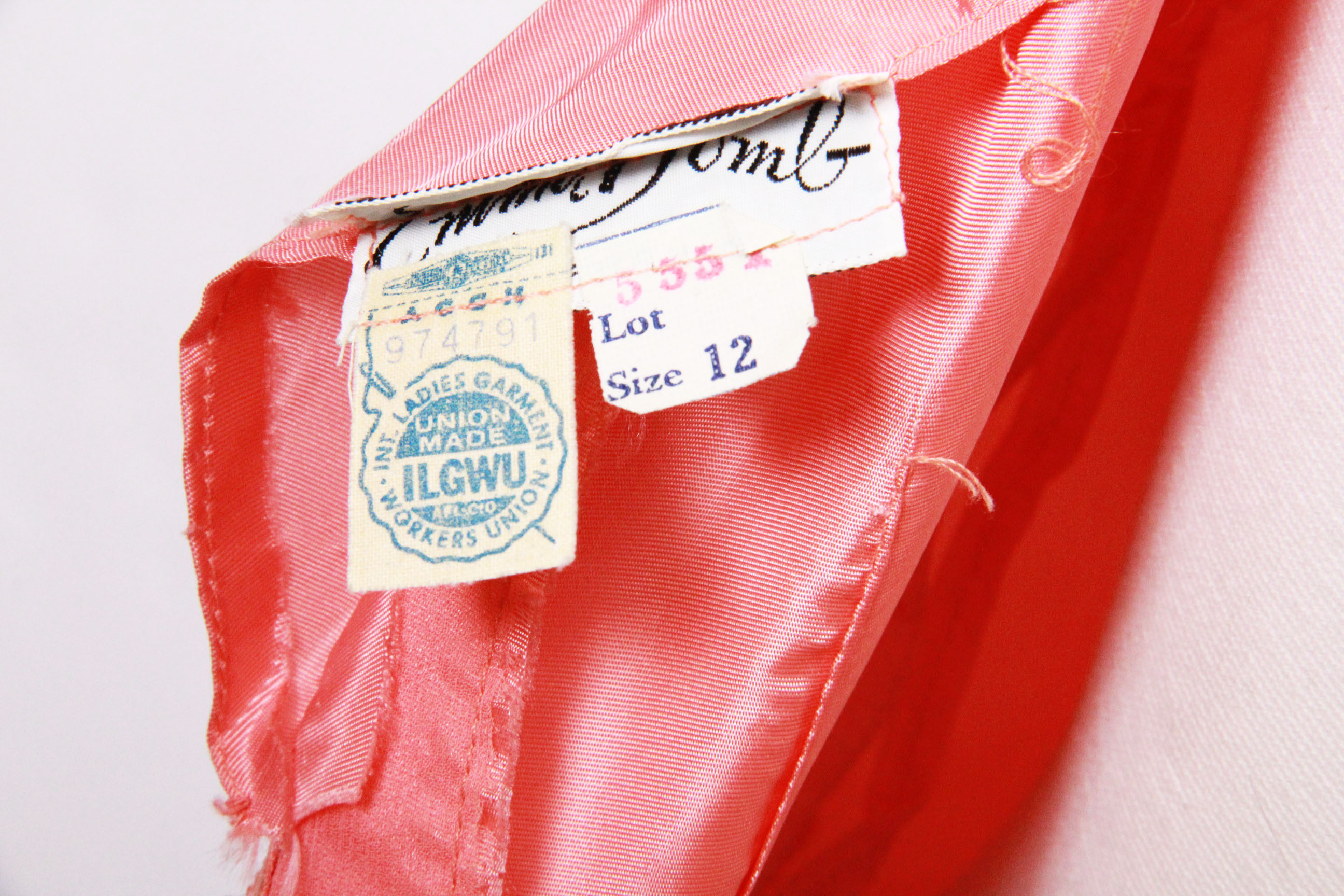 Vintage Emma Domb Peach Party Dress