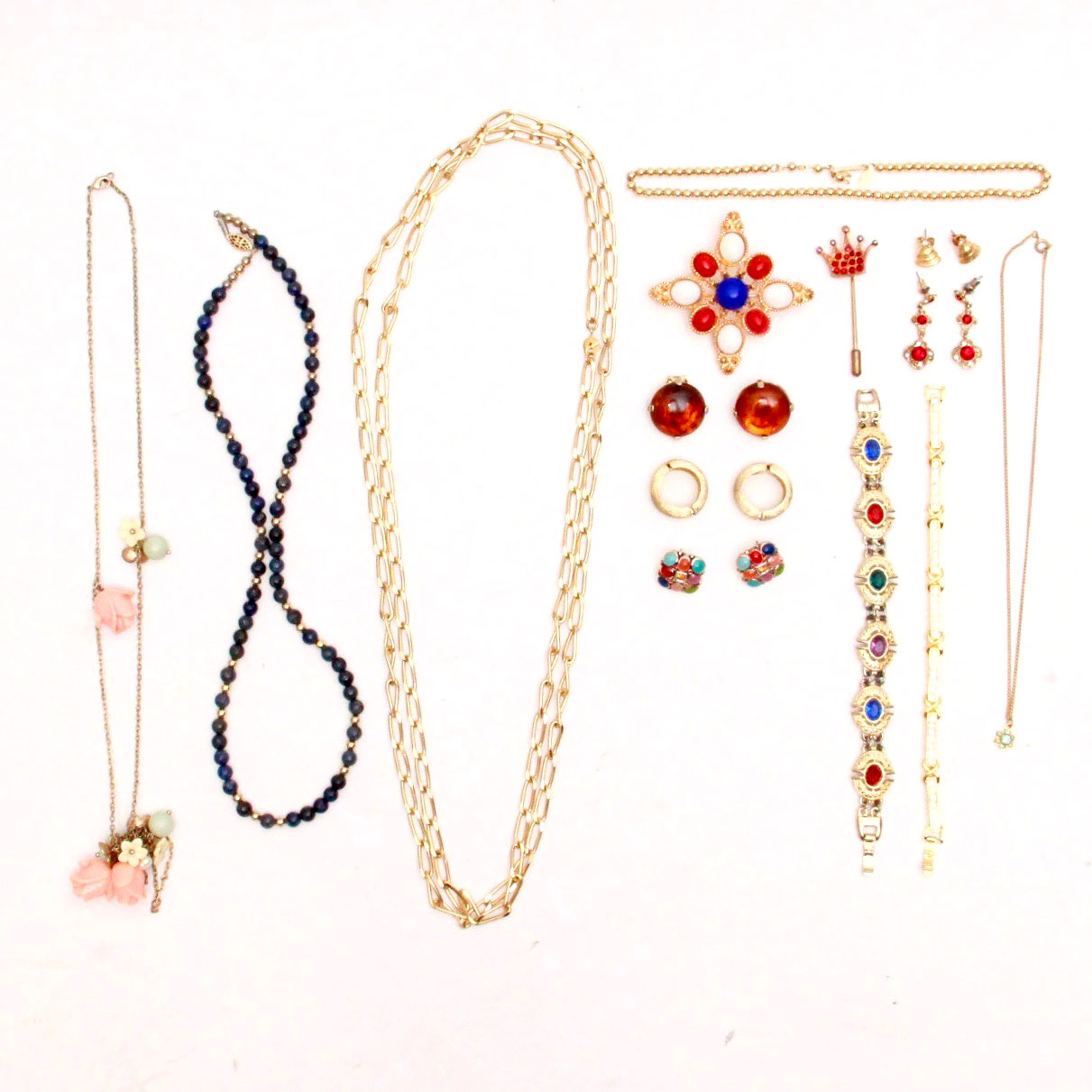 Colorful Vintage Costume Necklaces, Earrings, and More