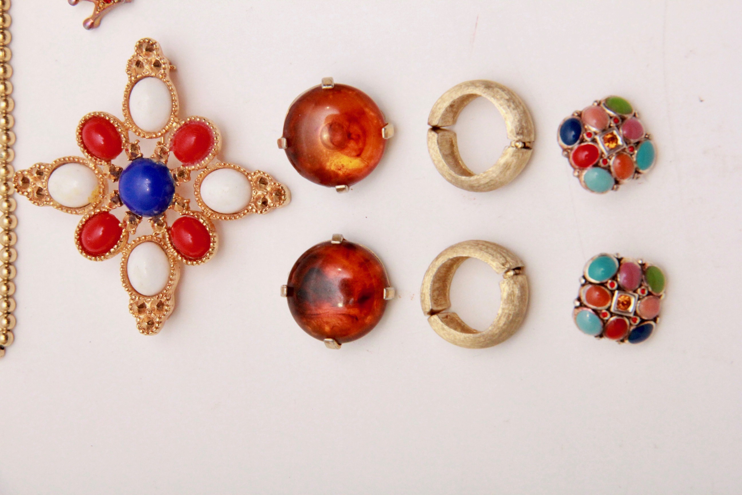 Colorful Vintage Costume Necklaces, Earrings, and More