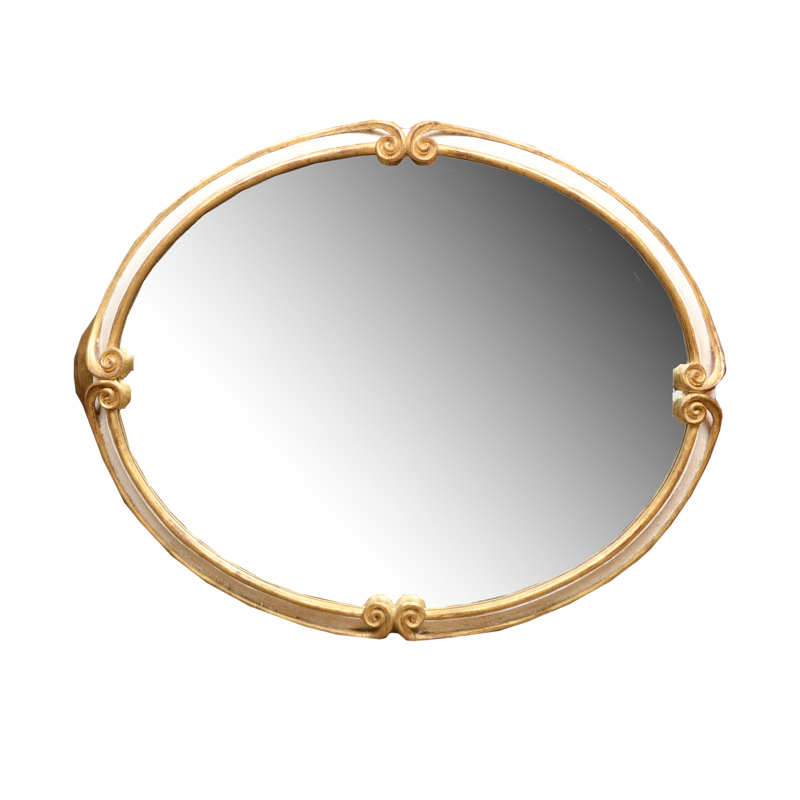 Harrison and Gil Dauphine Wooden Oval Wall Mirror
