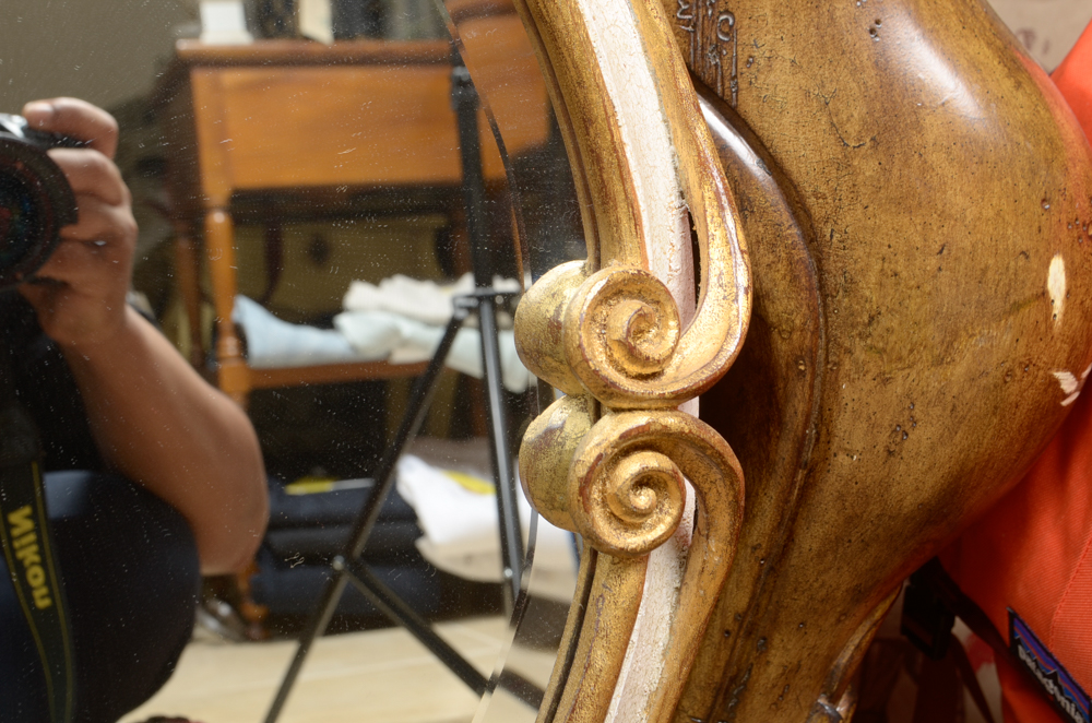 Harrison and Gil Dauphine Wooden Oval Wall Mirror