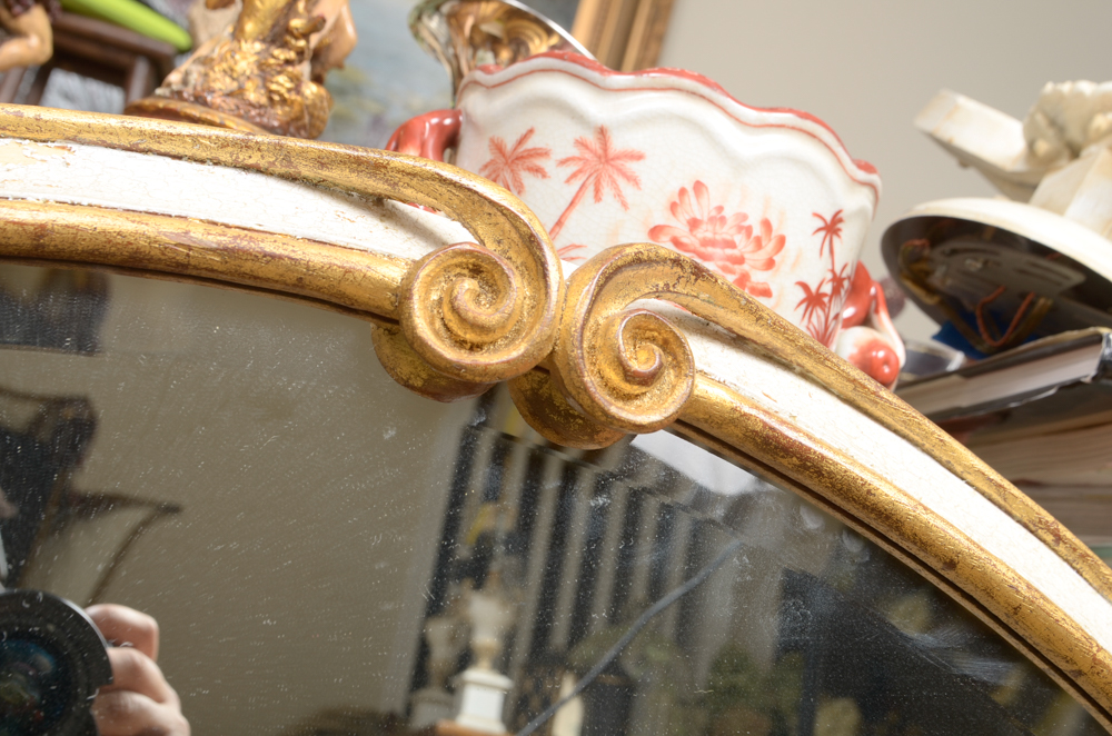 Harrison and Gil Dauphine Wooden Oval Wall Mirror