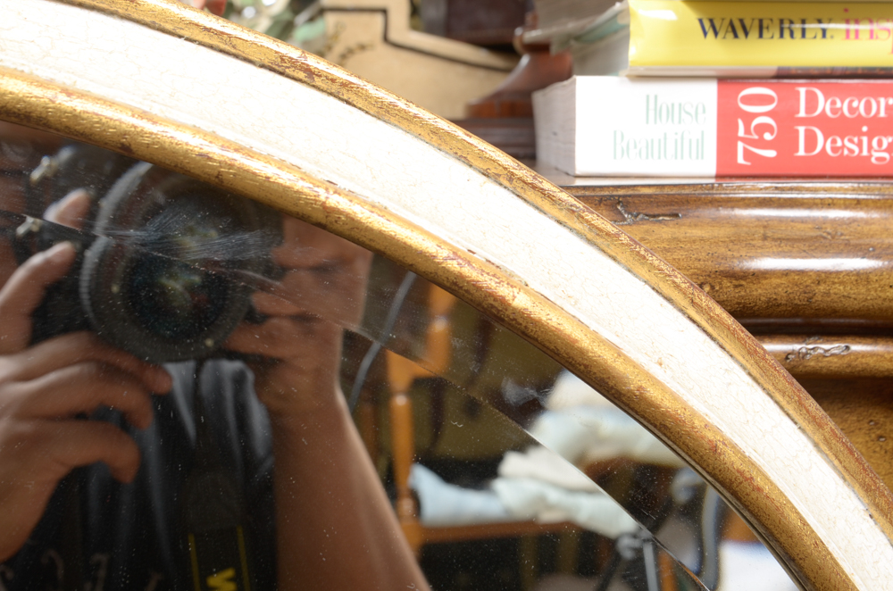 Harrison and Gil Dauphine Wooden Oval Wall Mirror