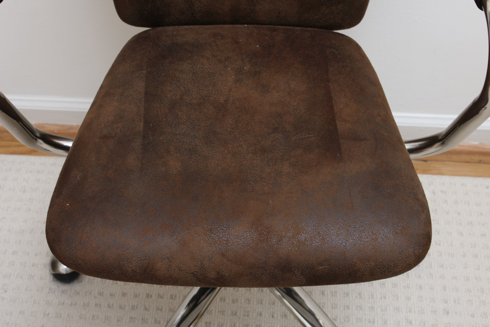 Brown Faux Suede Office Chair