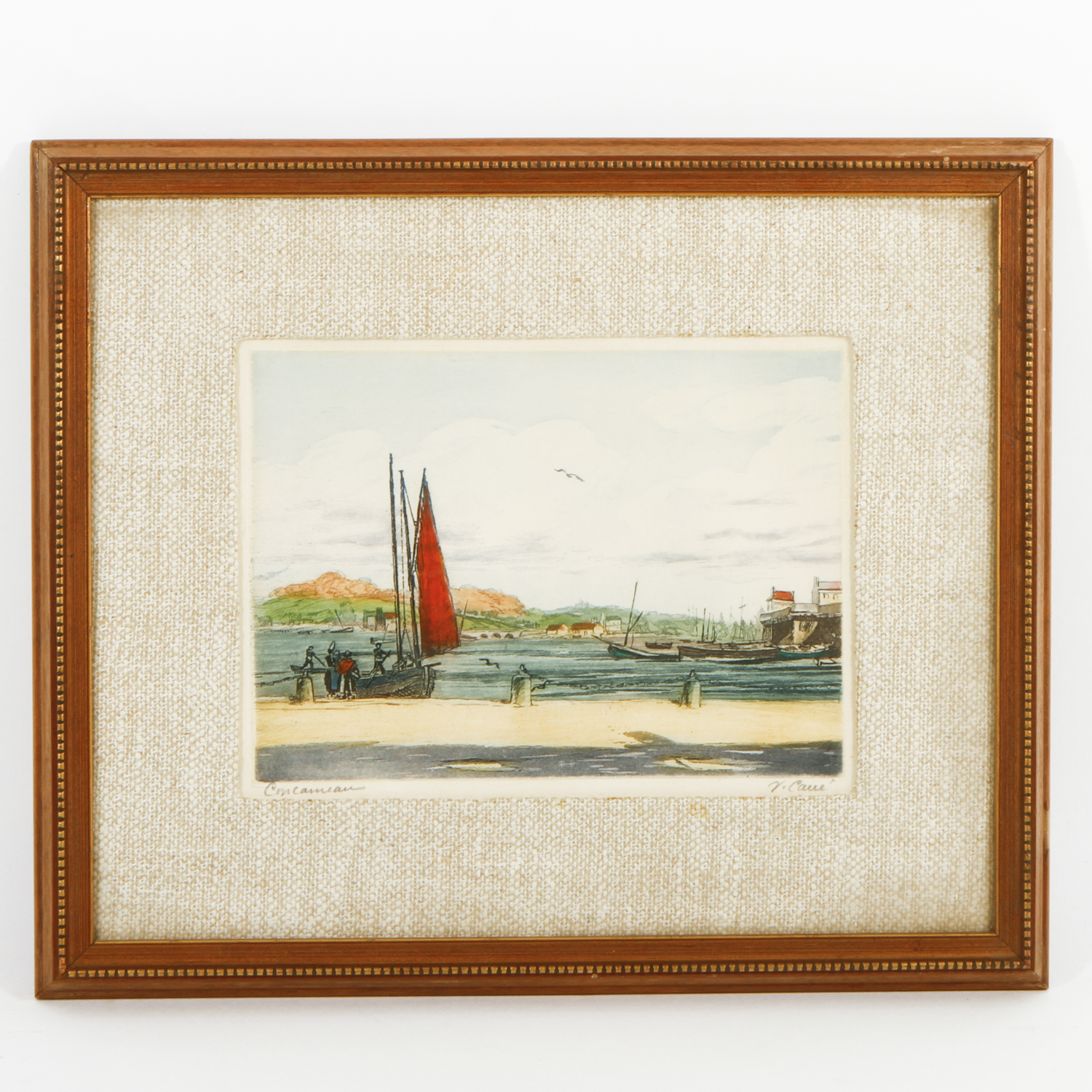 V. Carre Colored Etching "Concarneau"