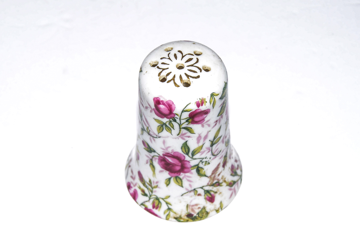 Collection of Antique Hand-Painted Porcelain and Glass Kitchenware