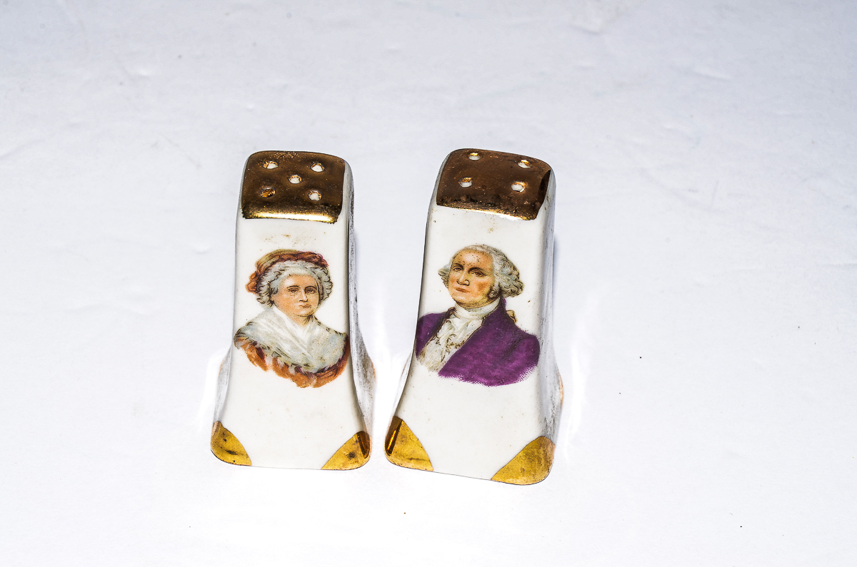 Collection of Antique Hand-Painted Porcelain and Glass Kitchenware