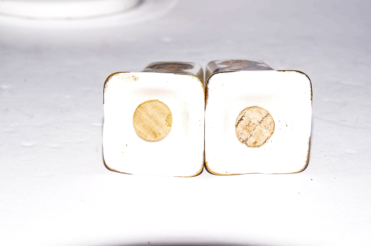 Collection of Antique Hand-Painted Porcelain and Glass Kitchenware