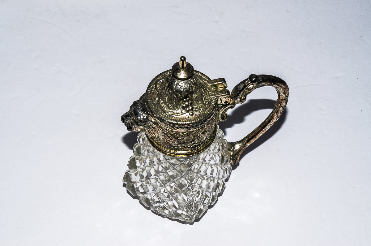 Collection of Antique Hand-Painted Porcelain and Glass Kitchenware