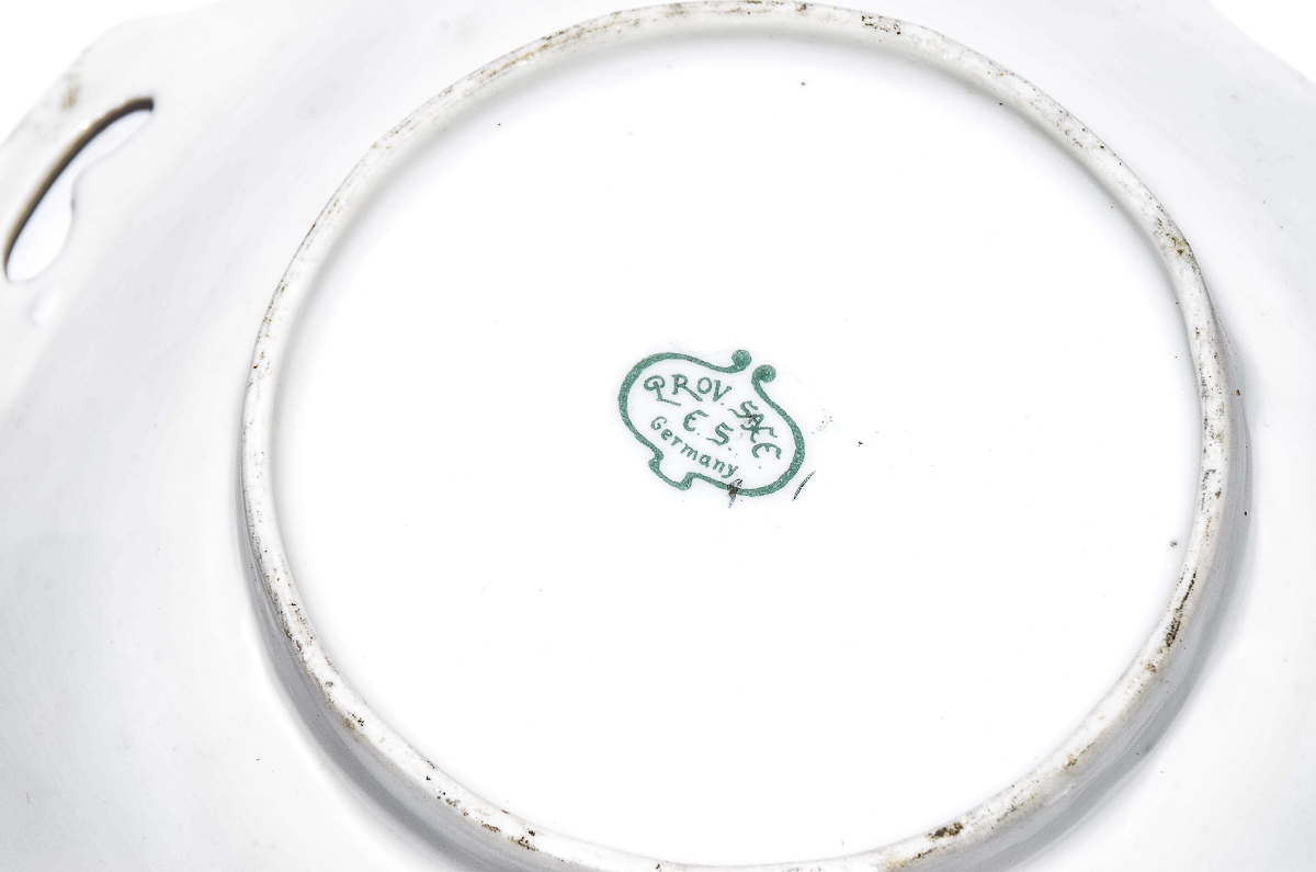 Collection of Antique Hand-Painted Porcelain and Glass Kitchenware