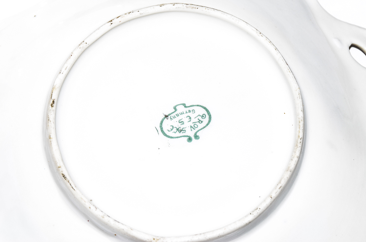 Collection of Antique Hand-Painted Porcelain and Glass Kitchenware