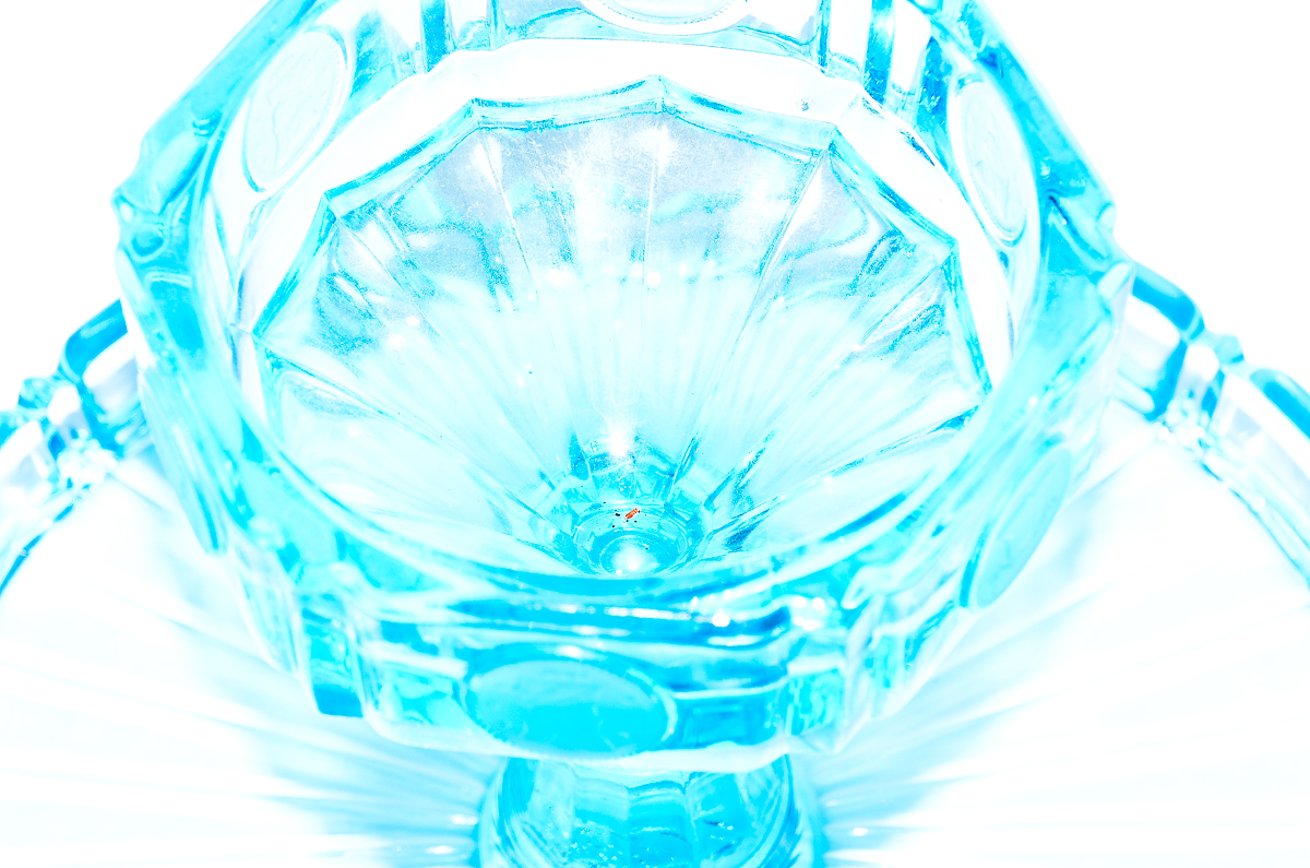 Vintage Glass Cake Stands, Featuring Blue Depression Glass