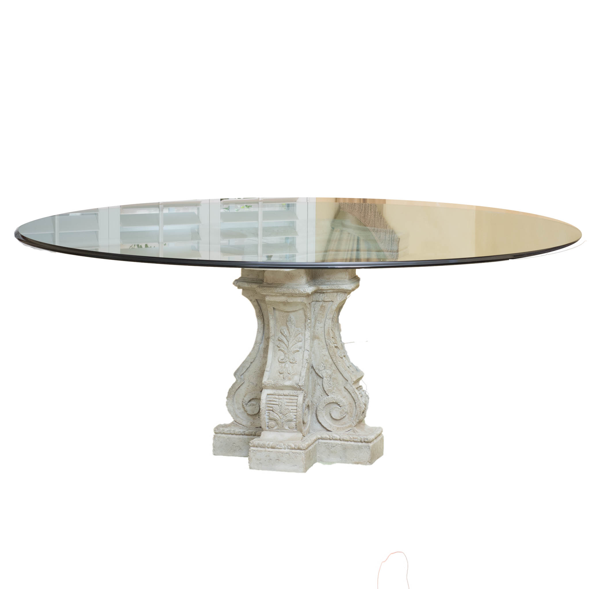 Glass Top Pedestal Dining Table