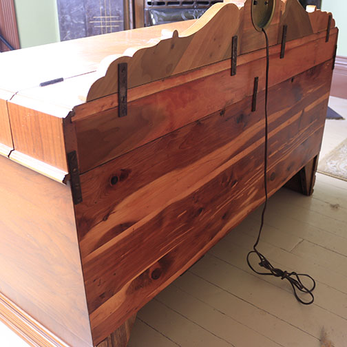 Art Deco Lane Waterfall Cedar Chest With Windsor Clock