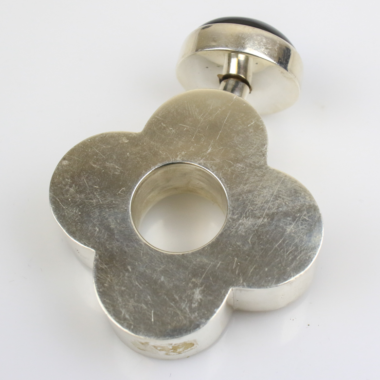 Sterling Silver and Onyx Perfume Bottle