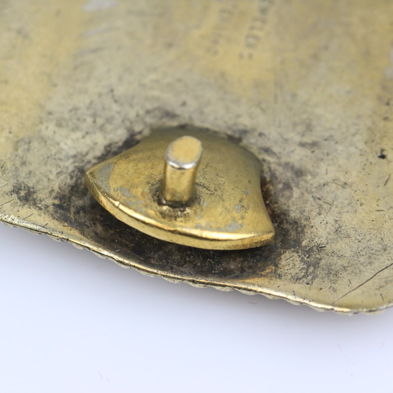 Vintage Crumrine 22K Yellow Gold Plate Over Sterling Silver Belt Buckle