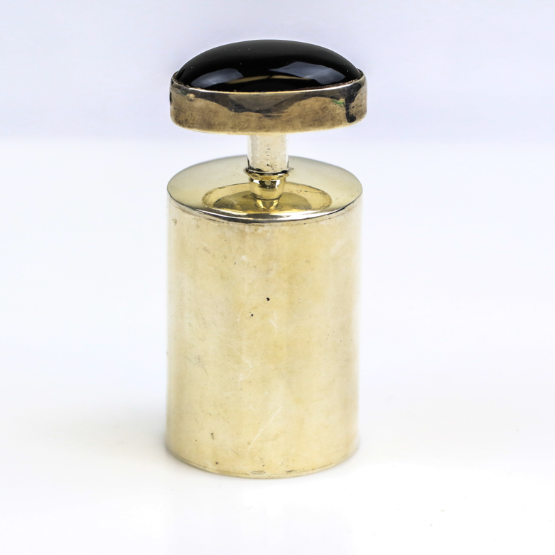 Vintage Taxco Sterling Silver and Onyx Perfume Bottle