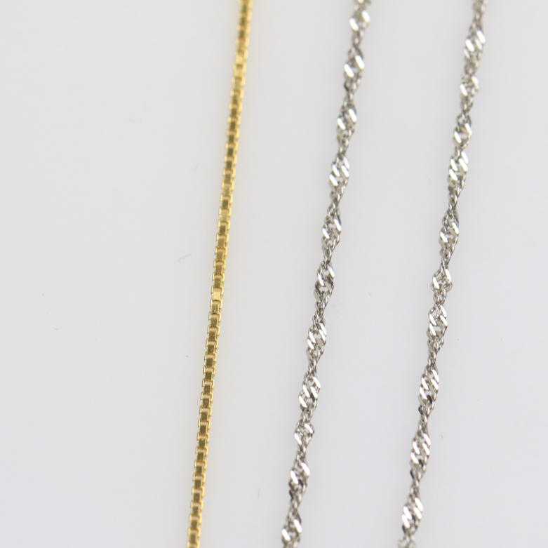 14K White Gold Heart Pendant and 18K Yellow Gold "Babe" Pendant Necklaces