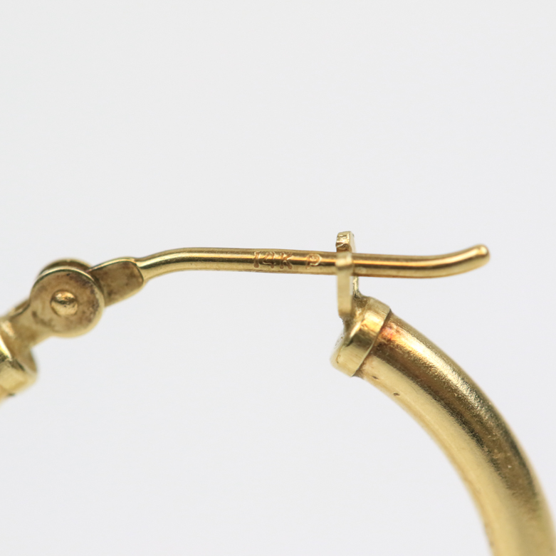 Two Pairs of 14K Yellow Gold Earrings