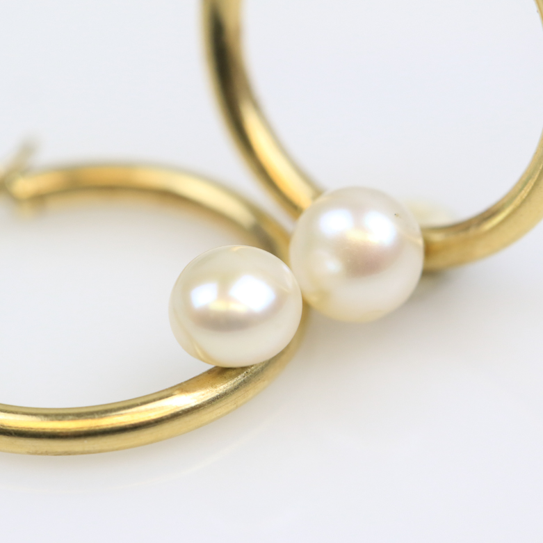 Two Pairs of 14K Yellow Gold Earrings