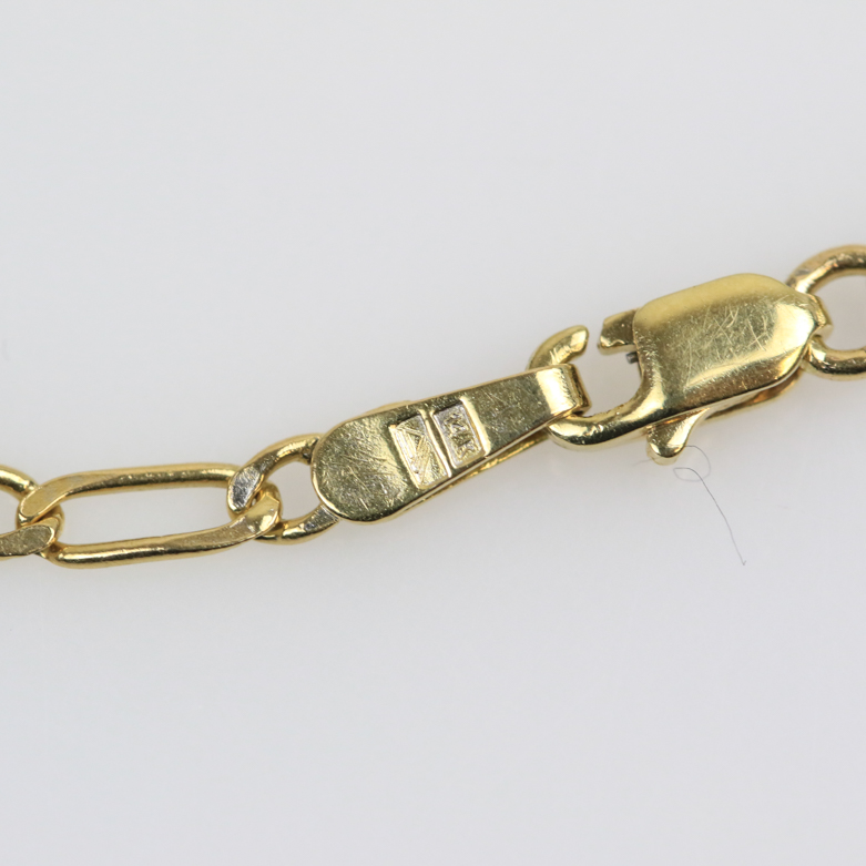 14K Yellow Gold Italian Figaro Chain