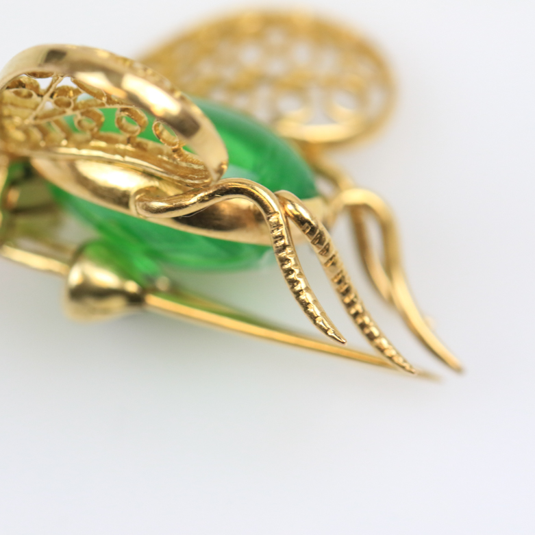 Vintage 18K Yellow Gold Insect Scarf Pin