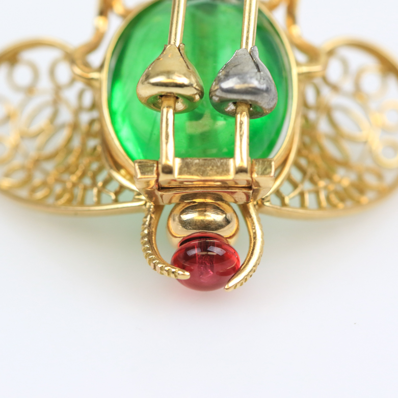 Vintage 18K Yellow Gold Insect Scarf Pin