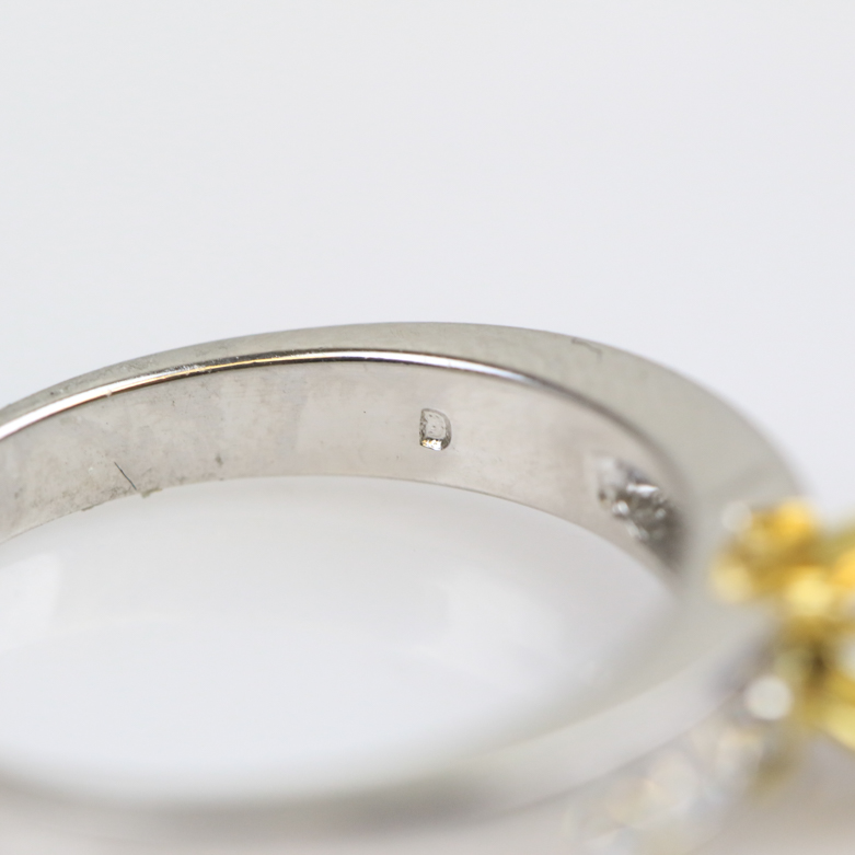 18K Two-Tone Gold, Tanzanite, and Diamond Engagement Ring