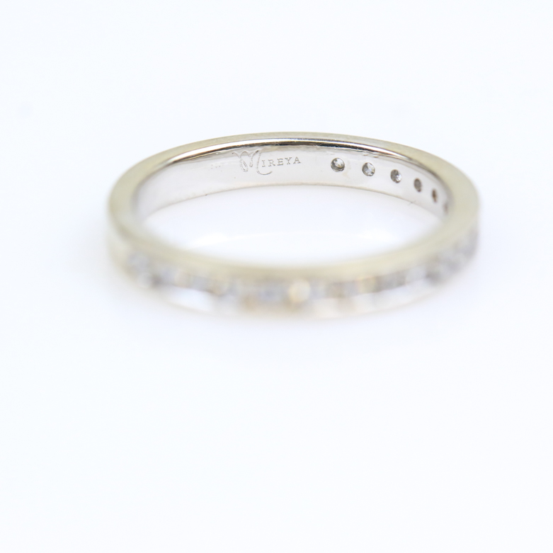 Mireya 14K White Gold and Channel Set Diamond Band