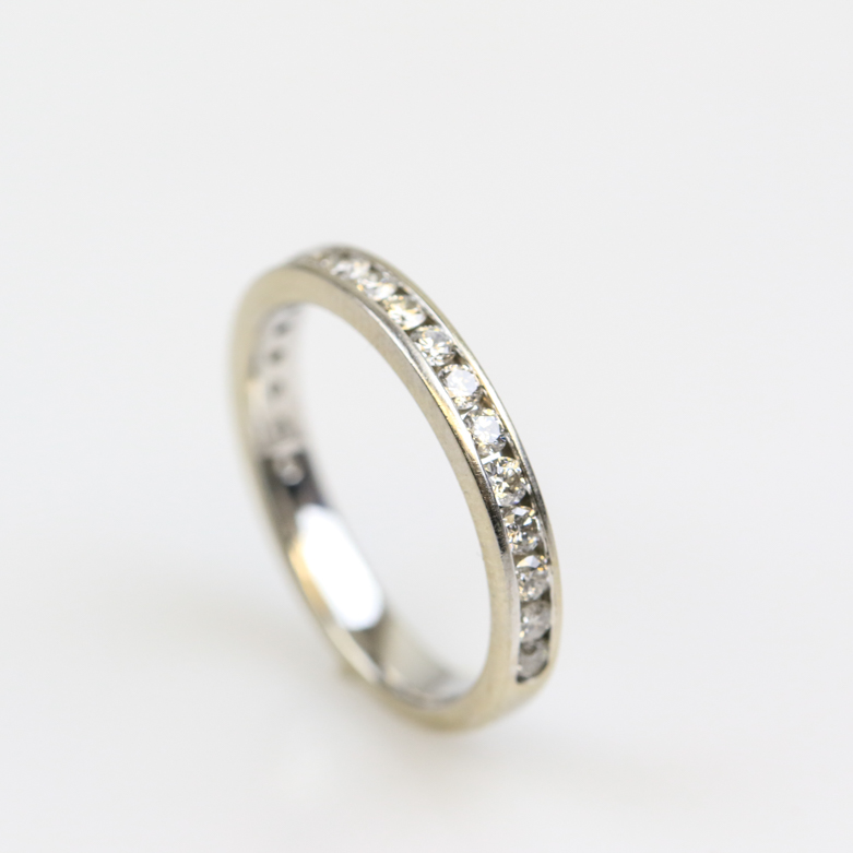 Mireya 14K White Gold and Channel Set Diamond Band