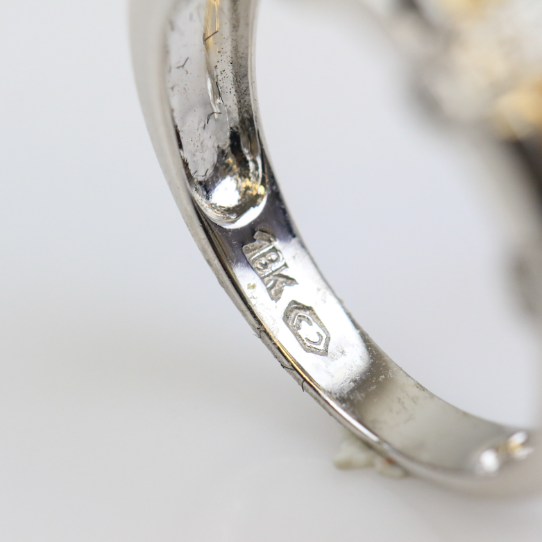 18K White Gold, Citrine, and Diamond Band
