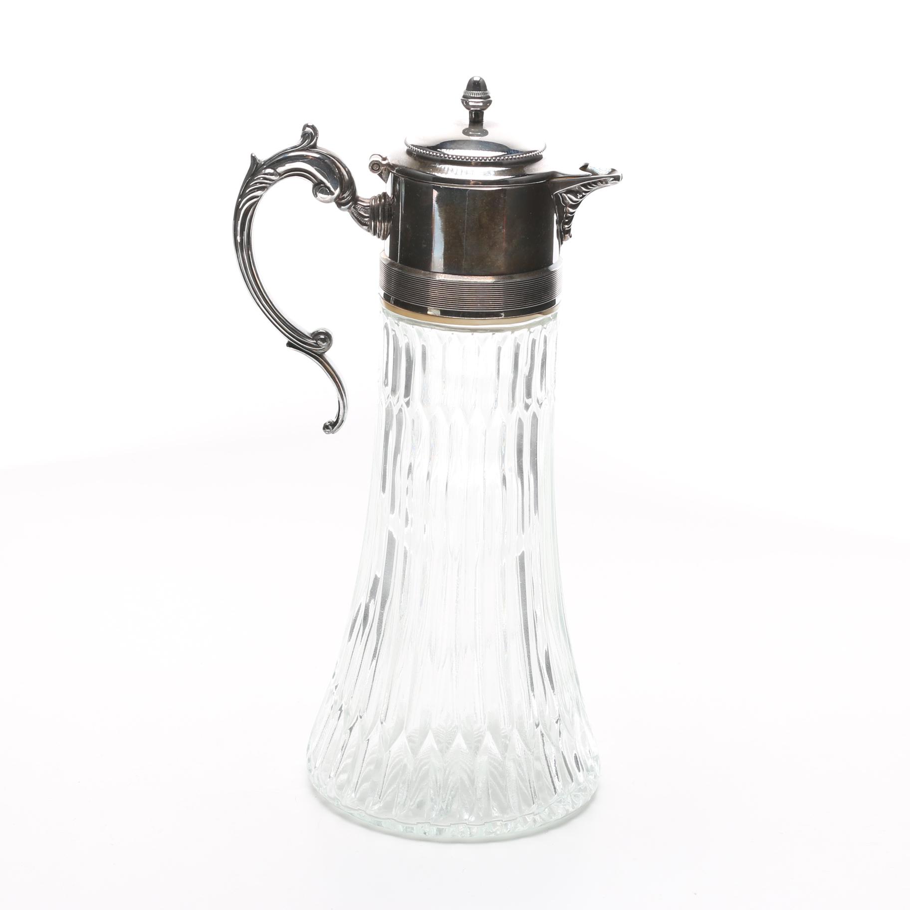 Silver Plate and Glass Pitcher