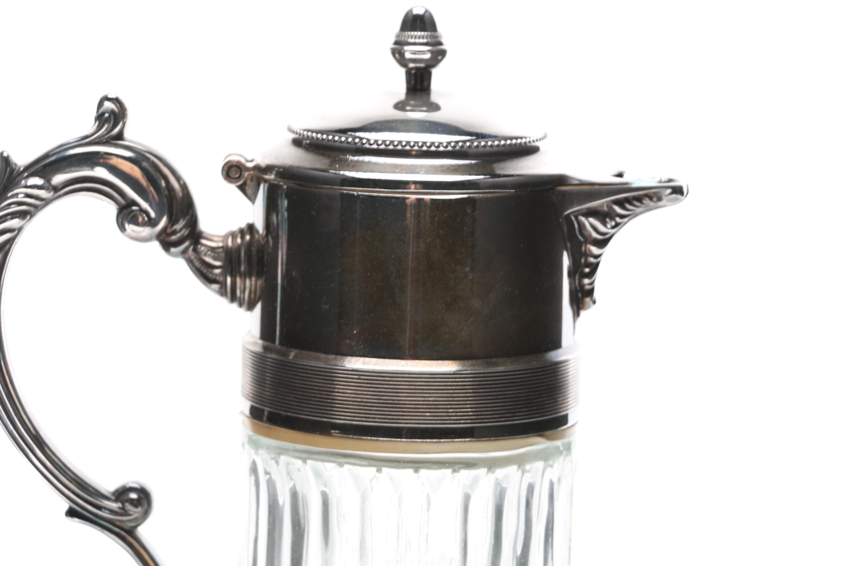 Silver Plate and Glass Pitcher