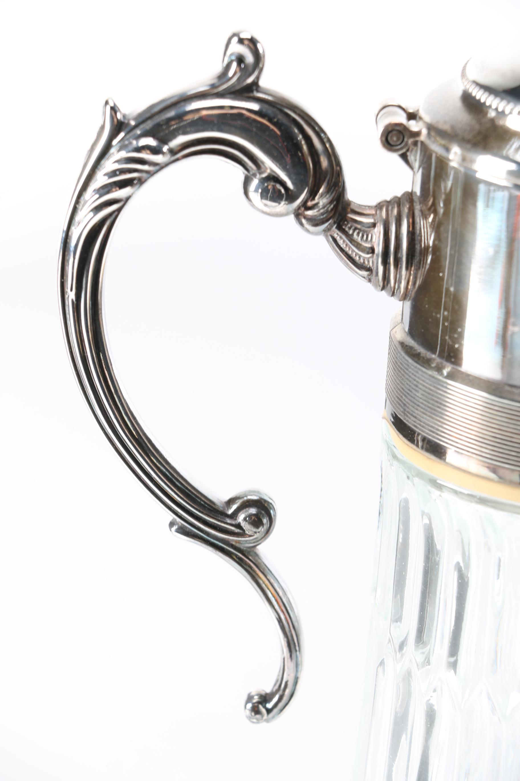 Silver Plate and Glass Pitcher