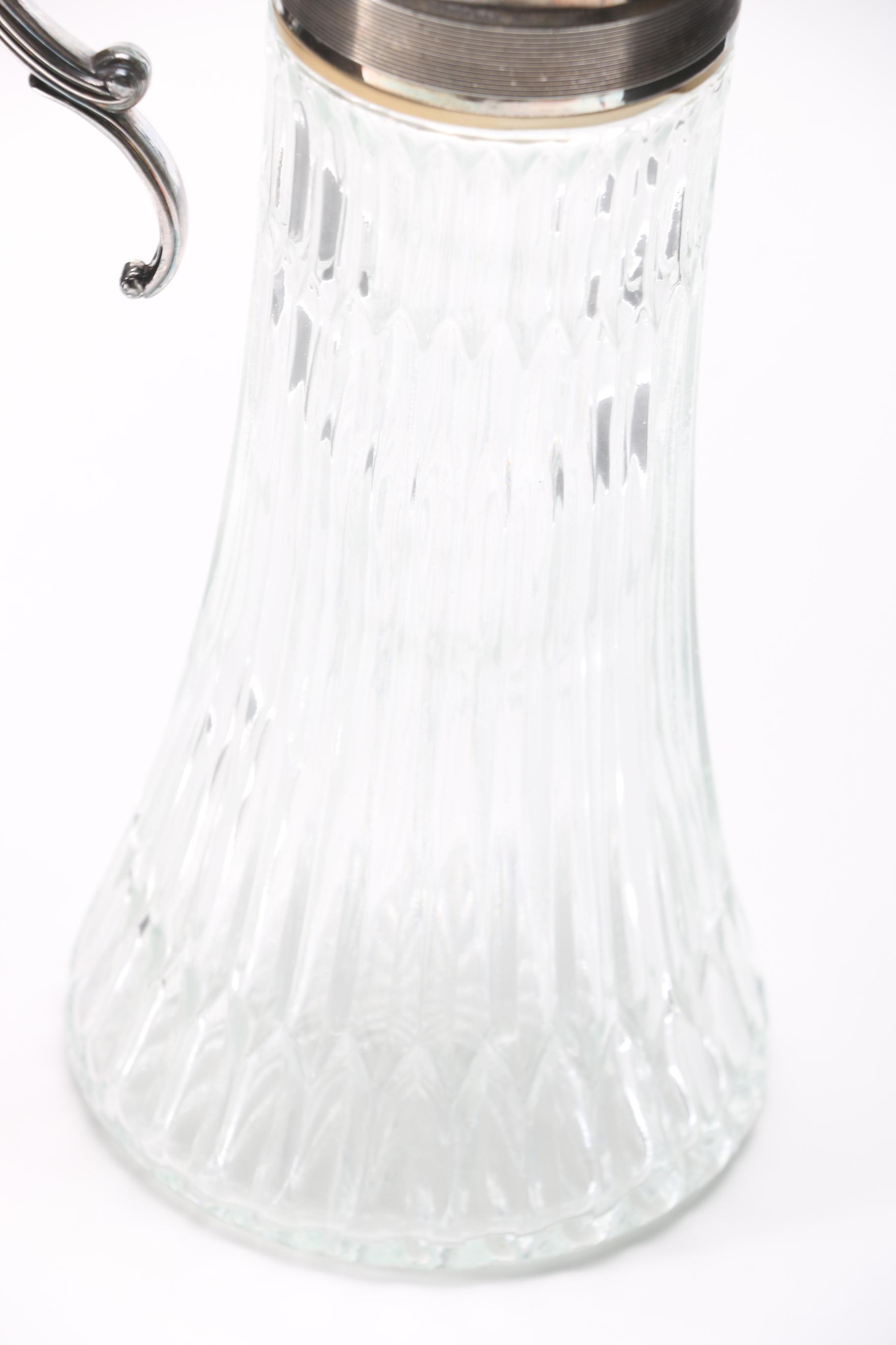 Silver Plate and Glass Pitcher