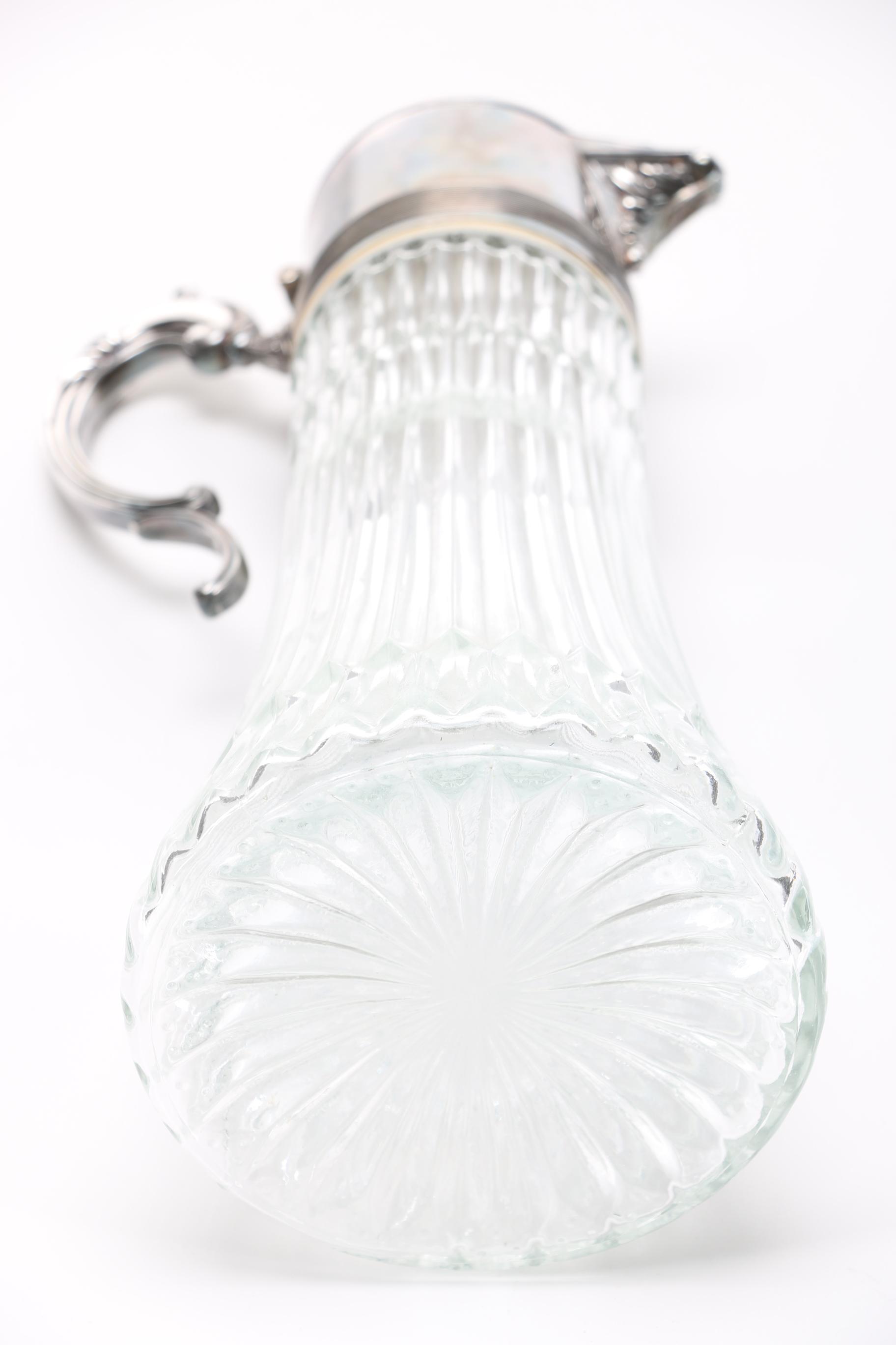 Silver Plate and Glass Pitcher