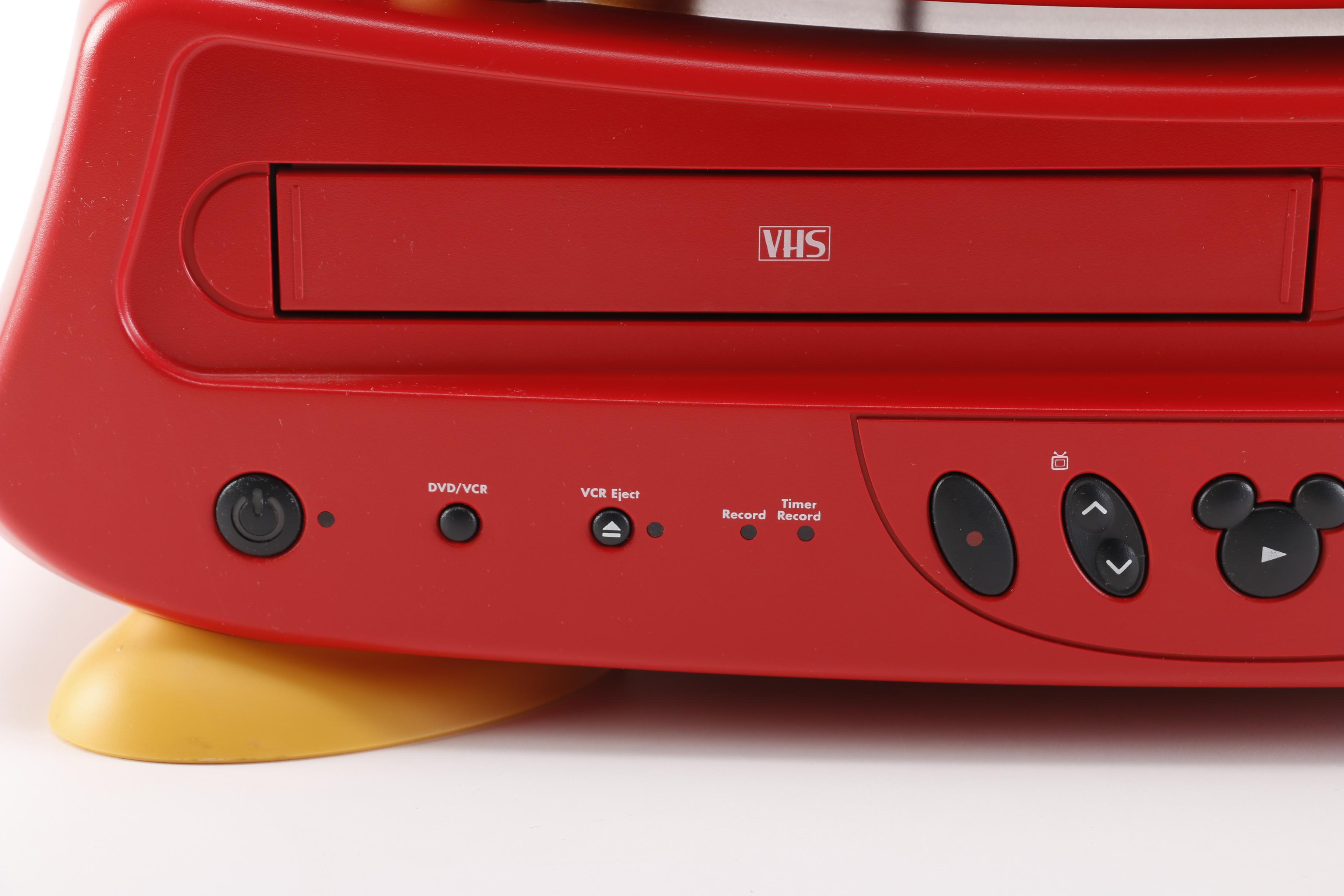 Disney Mickey Mouse Theme Television and Matching VHS/DVD Player