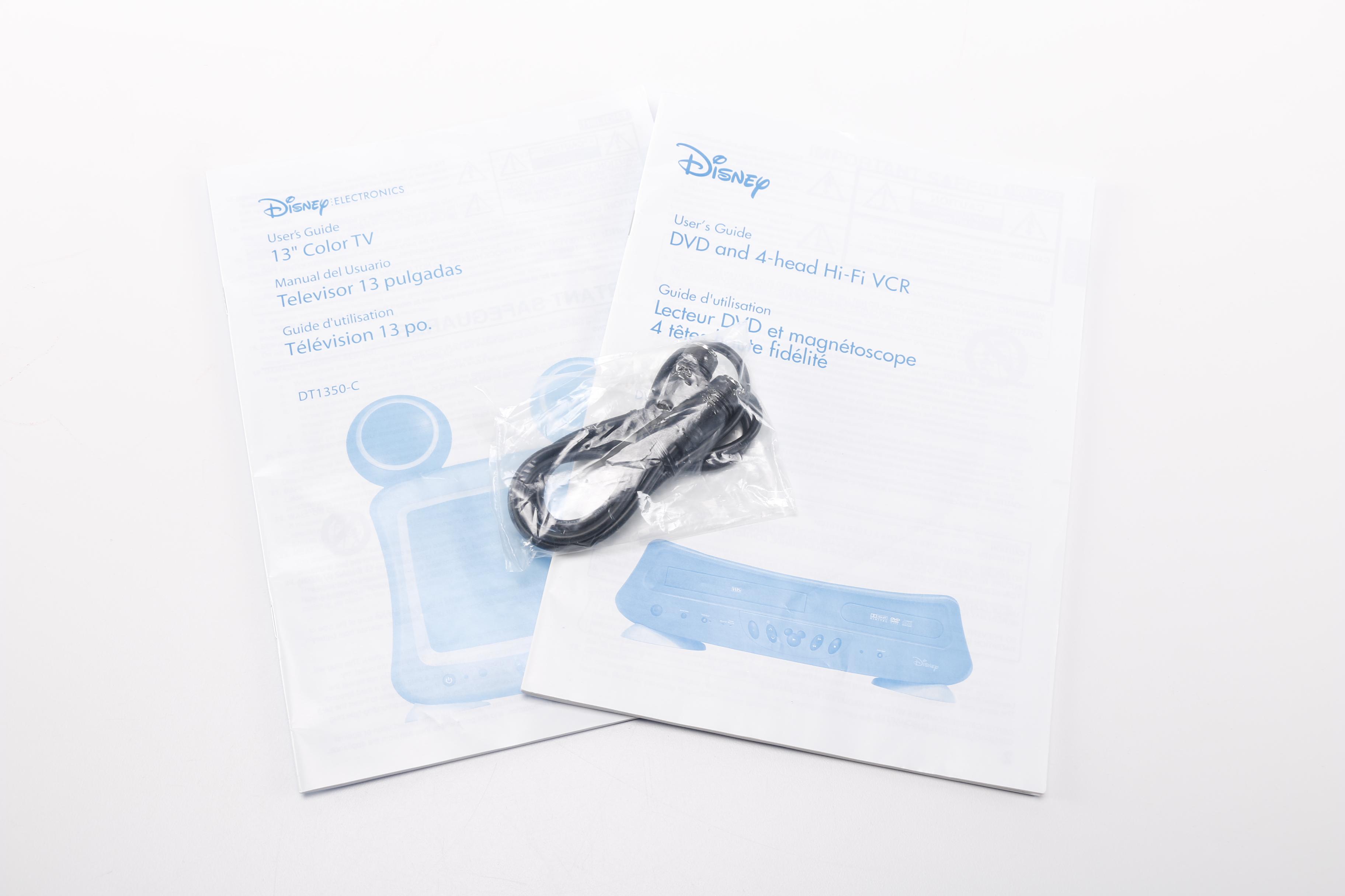 Disney Mickey Mouse Theme Television and Matching VHS/DVD Player