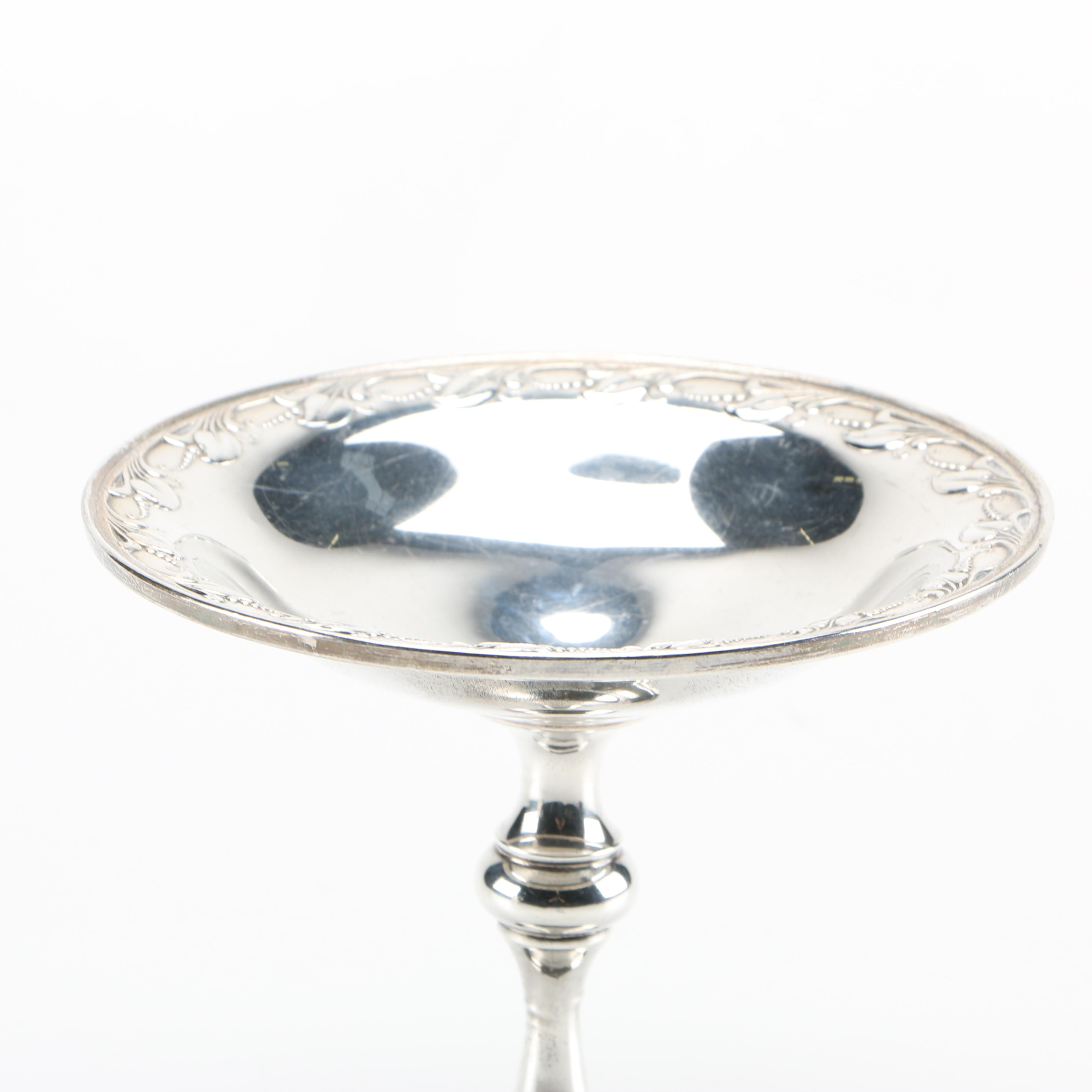 Quaker Silver Co. Weighted Sterling Compote and Gorham Sterling Pitcher