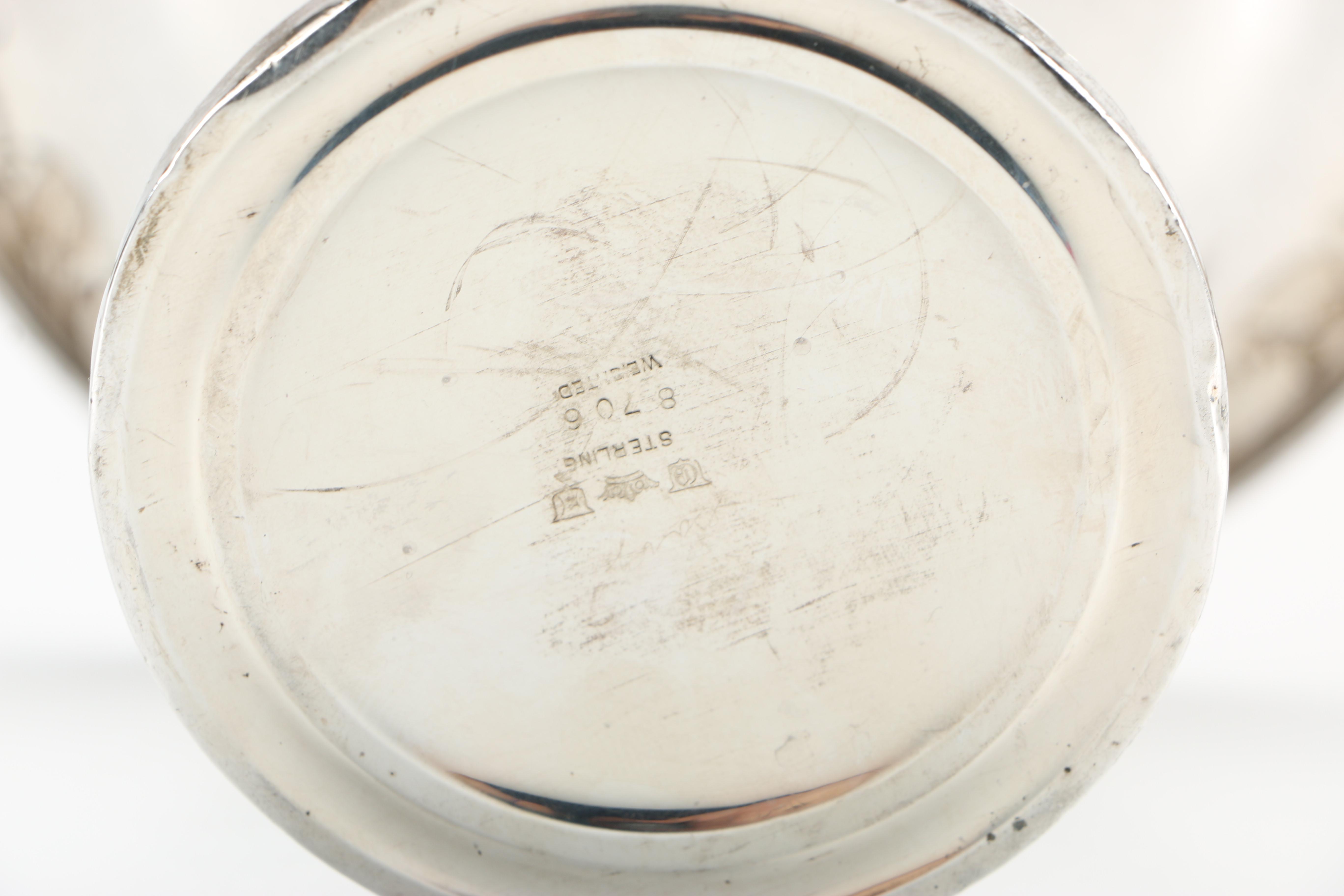 Quaker Silver Co. Weighted Sterling Compote and Gorham Sterling Pitcher