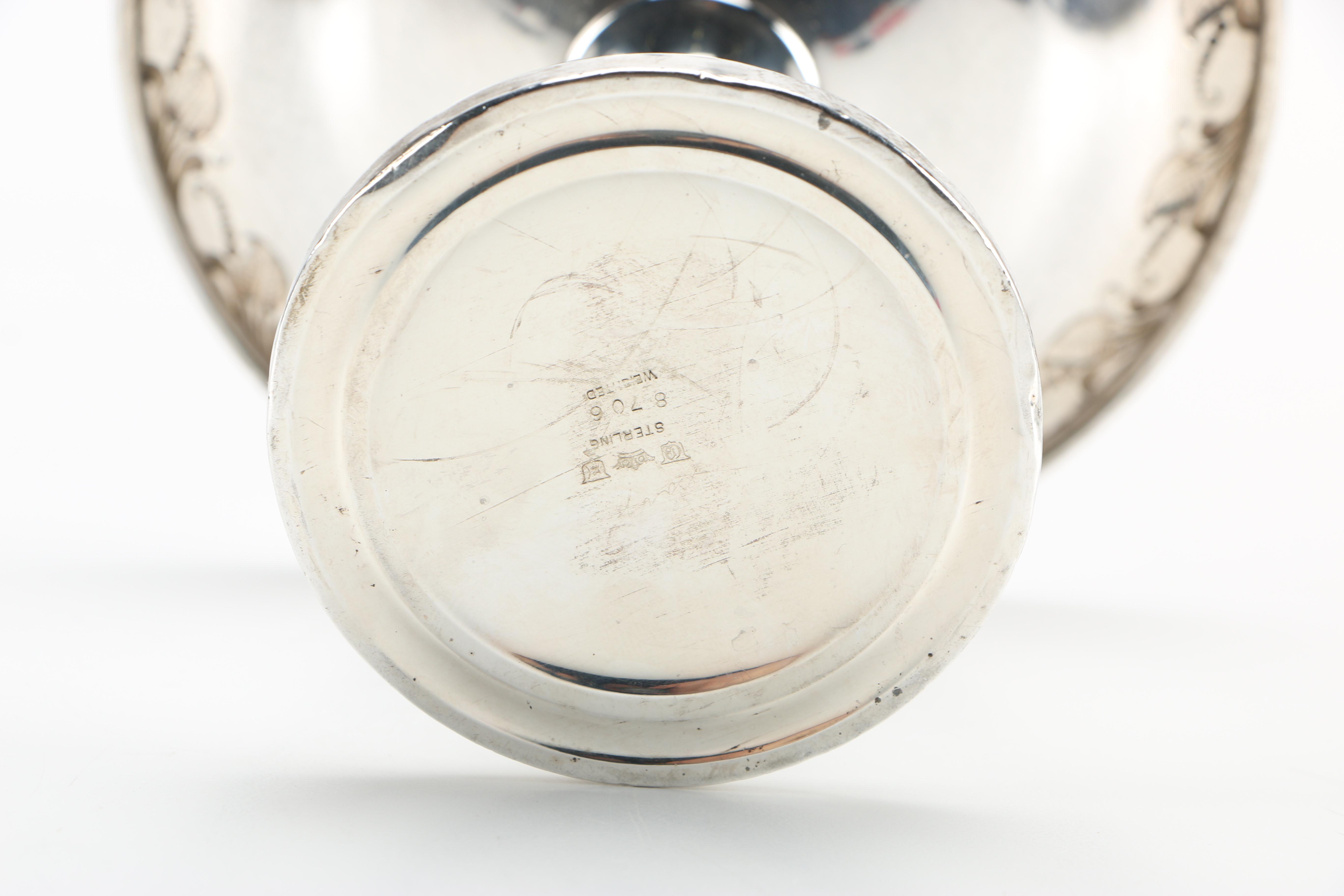 Quaker Silver Co. Weighted Sterling Compote and Gorham Sterling Pitcher