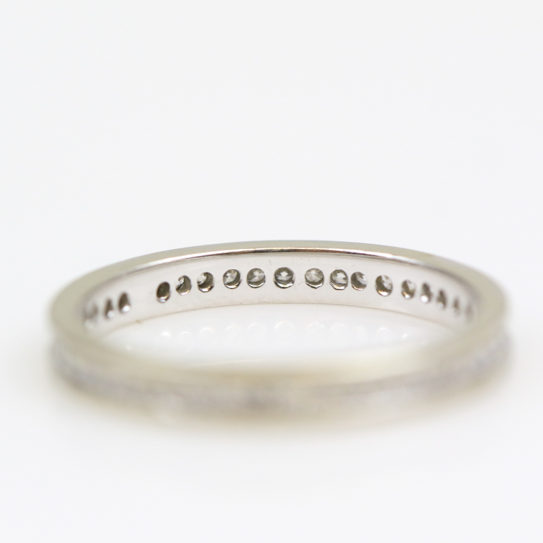 14K White Gold and Channel Set Diamond Eternity Ring